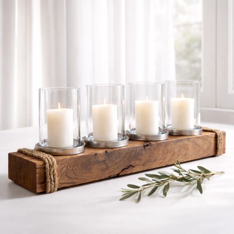 Holzdekoration Kerzenhalter aus Eiche